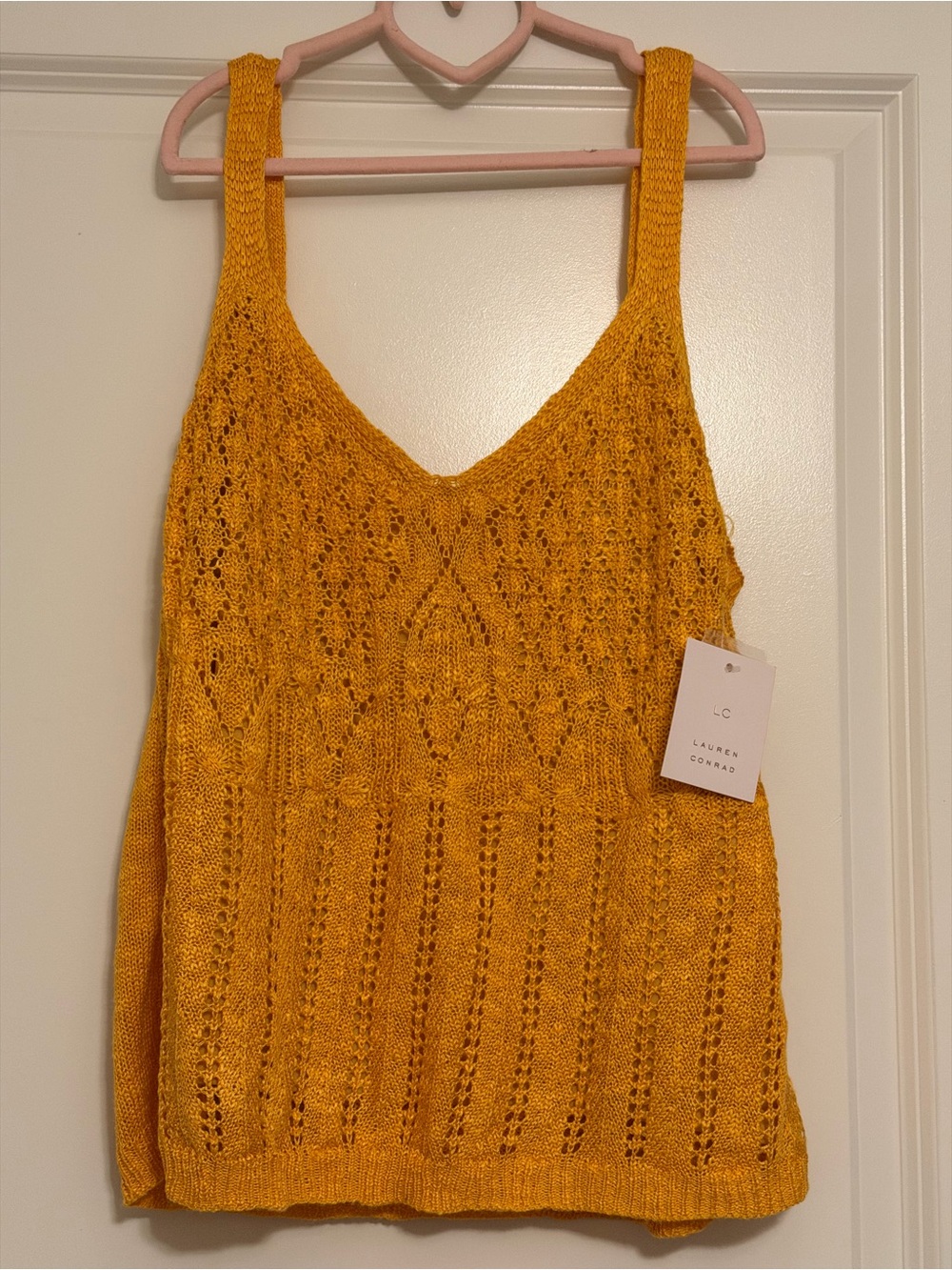 LC Lauren Conrad Golden Yellow Knit V-Neck Camisole